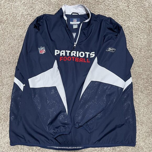 New England Patriots NFL Jacket Men XL Blue Reebok Sideline Lightweight Reflect - Picture 7 of 13